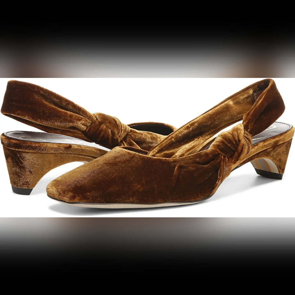 Sam Edelman Meredith Brown Cocoa Velvet Slingbacks